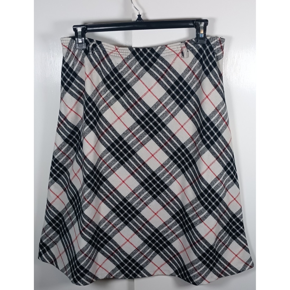 Vintage womens skirt Plaid Wool Blend midi classic old money academia preppy